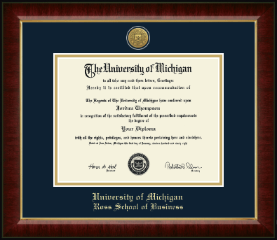 University of Michigan diploma frame - Gold Engraved Medallion Diploma Frame in Murano
