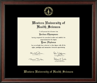 Western University of Health Sciences diploma frame - Gold Embossed Diploma Frame in Studio