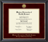 Western University of Health Sciences diploma frame - Gold Engraved Medallion Diploma Frame in Noir