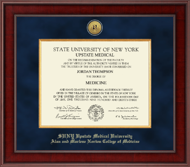 SUNY Upstate Medical University diploma frame - Presidential Gold Engraved Diploma Frame in Jefferson