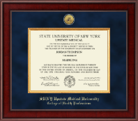 SUNY Upstate Medical University Presidential Gold Engraved Diploma Frame in Jefferson