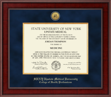SUNY Upstate Medical University diploma frame - Presidential Gold Engraved Diploma Frame in Jefferson
