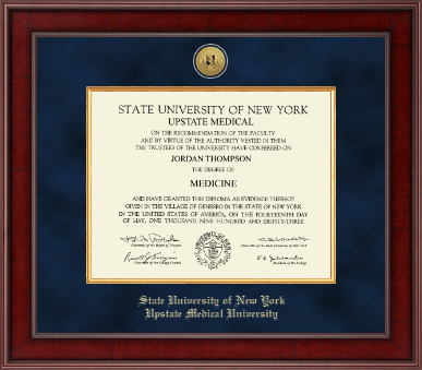 SUNY Upstate Medical University diploma frame - Presidential Gold Engraved Diploma Frame in Jefferson