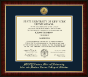 SUNY Upstate Medical University Gold Engraved Medallion Diploma Frame in Murano