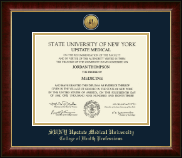 SUNY Upstate Medical University diploma frame - Gold Engraved Medallion Diploma Frame in Murano