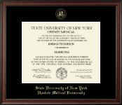 SUNY Upstate Medical University Gold Embossed Diploma Frame in Studio