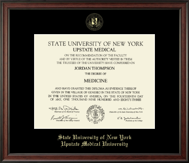 SUNY Upstate Medical University diploma frame - Gold Embossed Diploma Frame in Studio