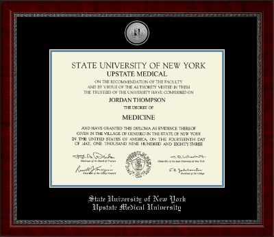 SUNY Upstate Medical University diploma frame - Silver Engraved Medallion Diploma Frame in Sutton