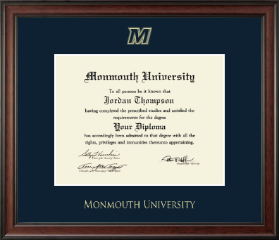 Monmouth University diploma frame - Gold Embossed Diploma Frame in Studio