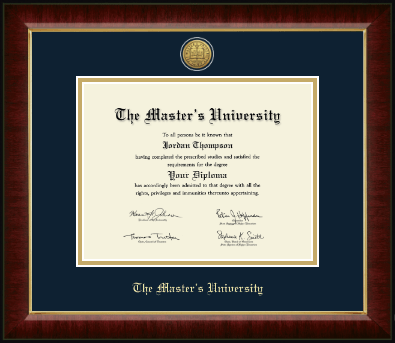 The Master's University diploma frame - Gold Engraved Medallion Diploma Frame in Murano