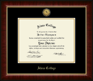 Alma College Gold Engraved Medallion Diploma Frame in Murano