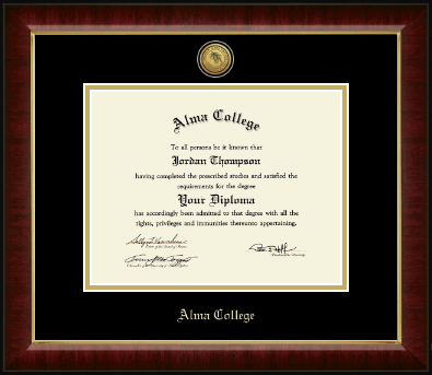 Alma College diploma frame - Gold Engraved Medallion Diploma Frame in Murano