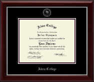 Alma College Silver Embossed Diploma Frame in Gallery Silver