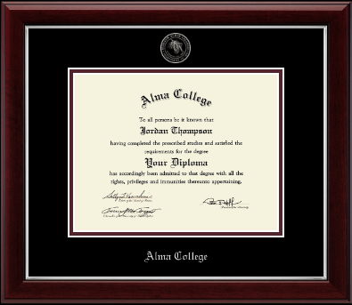 Alma College diploma frame - Silver Embossed Diploma Frame in Gallery Silver