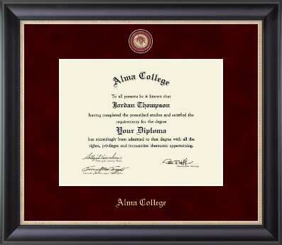 Alma College diploma frame - Regal Edition Diploma Frame in Noir