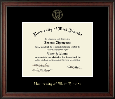 University of West Florida diploma frame - Gold Embossed Diploma Frame in Studio