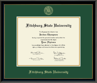 Fitchburg State University diploma frame - Gold Embossed Diploma Frame in Onexa Gold