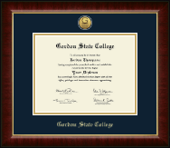 Gordon State College in Georgia Gold Engraved Medallion Diploma Frame in Murano
