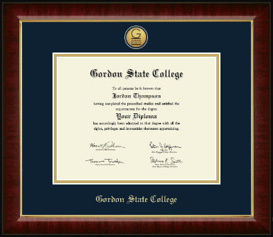 Gordon State College in Georgia diploma frame - Gold Engraved Medallion Diploma Frame in Murano