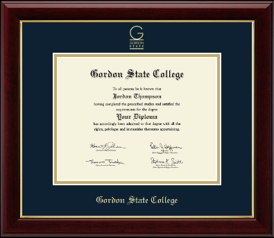 Gordon State College in Georgia diploma frame - Gold Embossed Diploma Frame in Gallery