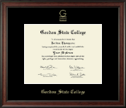 Gordon State College in Georgia Gold Embossed Diploma Frame in Studio