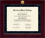 Gordon State College in Georgia diploma frame - Millennium Gold Engraved Diploma Frame in Cordova