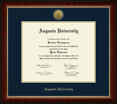 Augusta University diploma frame - Gold Engraved Medallion Diploma Frame in Murano