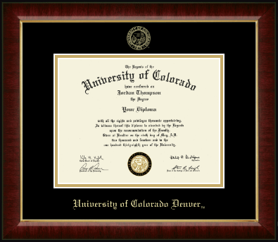 University of Colorado Denver diploma frame - Gold Embossed Diploma Frame in Murano