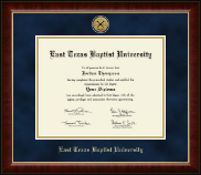 East Texas Baptist University Gold Engraved Medallion Diploma Frame in Murano