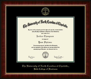 The University of North Carolina at Charlotte diploma frame - Gold Embossed Diploma Frame in Murano