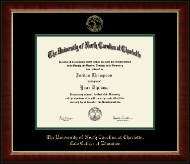 The University of North Carolina at Charlotte diploma frame - Gold Embossed Diploma Frame in Murano