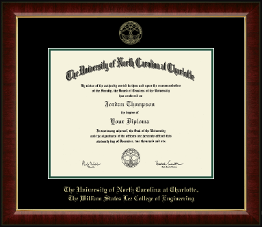 The University of North Carolina at Charlotte diploma frame - Gold Embossed Diploma Frame in Murano