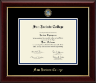 San Jacinto College Masterpiece Medallion Diploma Frame in Gallery