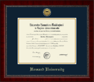 Howard University Gold Engraved Medallion Diploma Frame in Sutton