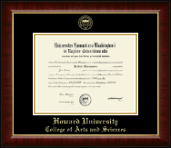 Howard University Gold Embossed Diploma Frame in Murano
