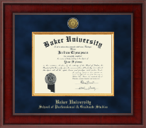 Baker University Presidential Gold Engraved Diploma Frame in Jefferson