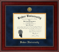 Baker University Presidential Gold Engraved Diploma Frame in Jefferson