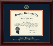 Baker University Gold Embossed Diploma Frame in Gallery
