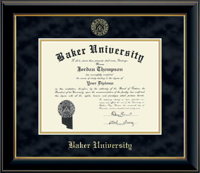 Baker University diploma frame - Gold Embossed Diploma Frame in Onyx Gold