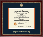 Syracuse University Masterpiece Medallion Diploma Frame in Kensington Gold