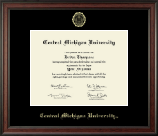 Central Michigan University Gold Embossed Diploma Frame in Studio