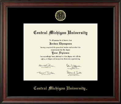 Central Michigan University diploma frame - Gold Embossed Diploma Frame in Studio
