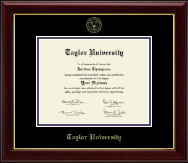 Taylor University Gold Embossed Diploma Frame in Gallery