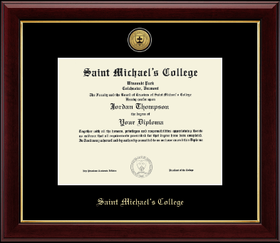 Saint Michael's College diploma frame - Gold Engraved Medallion Diploma Frame in Gallery
