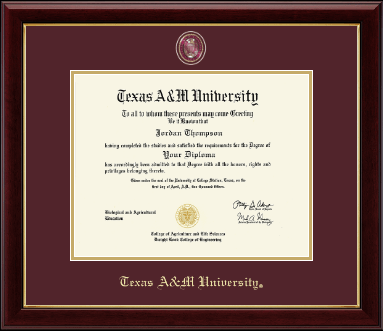 Texas A&M University diploma frame - Masterpiece Medallion Diploma Frame in Gallery