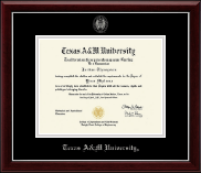 Texas A&M University Silver Embossed Diploma Frame in Gallery Silver