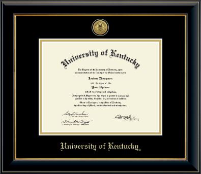 University of Kentucky diploma frame - Gold Engraved Medallion Diploma Frame in Onyx Gold