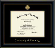 University of Kentucky diploma frame - Gold Engraved Medallion Diploma Frame in Onyx Gold