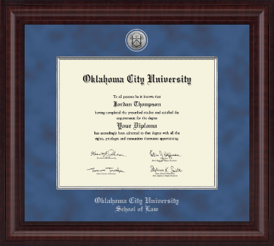 Oklahoma City University diploma frame - Presidential Silver Engraved Diploma Frame in Premier