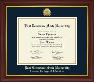 East Tennessee State University Gold Engraved Medallion Diploma Frame in Redding